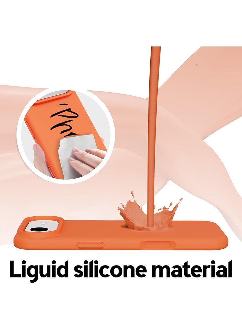 رفع القضية متوافق مع غطاء Apple iPhone 17 Air، مصنوع من السيليكون السائل الناعم عالي الجودة [بطانة من الألياف الدقيقة المقاومة للخدش] غطاء هاتف رفيع مقاوم للصدمات، لون برتقالي - Image 3